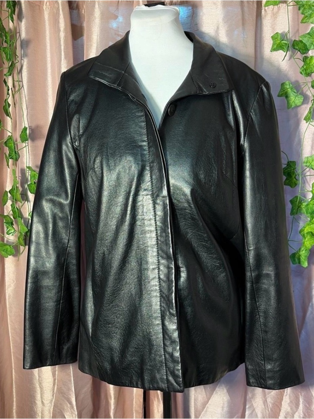 VTG Brooks Brothers Black Leather Jacket for Women